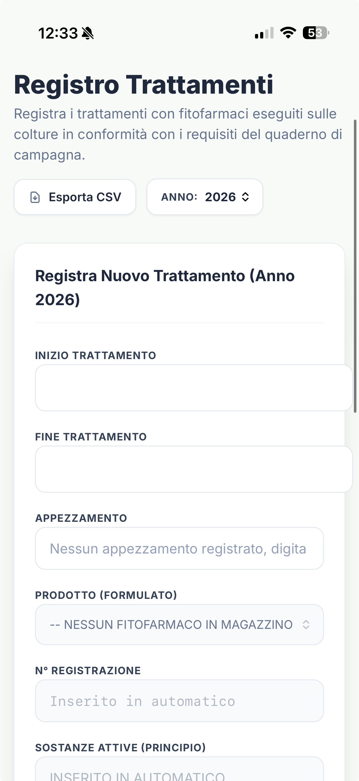 App mockup per Gestione delle attività